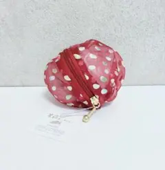 新品　茉莉コレクション オーガンジー　風船　ポーチ　赤　ドット