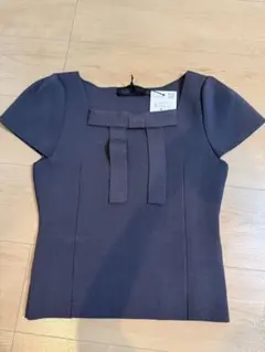 Rene ルネ バイカラー バックリボン 半袖ニット カットソー 34 - メルカリ