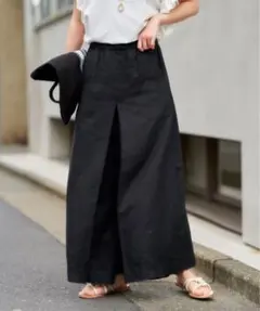ジャーナルスタンダード　リネンタックキュロット　ブラック黒36 リネン100%