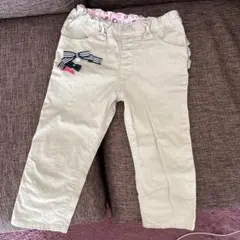 ミキハウス ベージュリボン　スワロフスキー　パンツ　110cm 美品