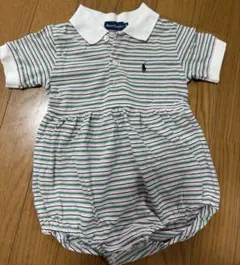 値下げ　Ralph Lauren ストライプロンパース 90