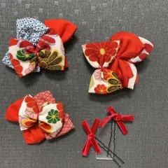 ヘッドドレス　髪飾り　和装　ヘアアクセサリー　七五三　リボン　レトロ