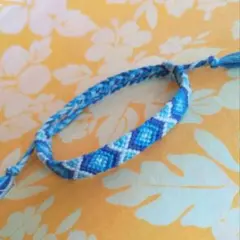 ミサンガ　 ネイティブ柄　4色バージョン　アンクレット　ブルー