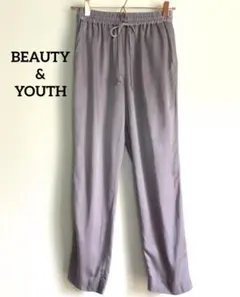 ビューティーアンドユース サテン ドローストリング パンツ