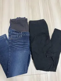 マタニティパンツ デニムとブラック
