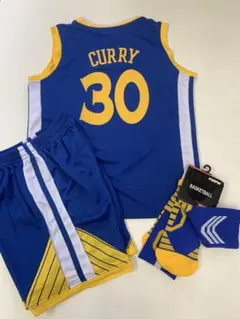 サイズSウォリアーズ カリ　子供バスケユニフォーム三点セット