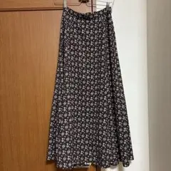 ジャーナルスタンダードレリューム フラワープリント フレアスカート ボルドー