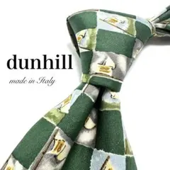 【大特価】 dunhill 小紋柄 ネクタイ グリーン オシャレ 破れあり