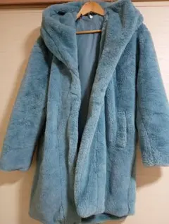 フード付きフェイクファーコートジャケット