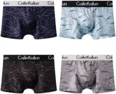 【新品】[hxsnow] ボクサーパンツ メンズ 下着 4枚セット 前閉じ