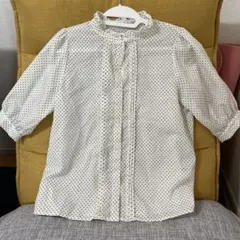 ドット柄 半袖 ブラウス earth music&ecology