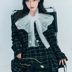 snidel チュールタイブラウス WHT