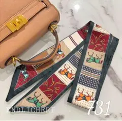 【SALE】リボンスカーフ　バッグスカーフ　バッグチャーム731＃