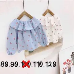 【SEAL＊残りわずか】さくらんぼ ブラウス シャツ 襟付き ホワイト