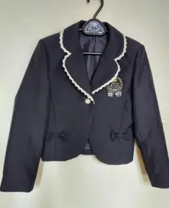 ブラックブレザー レース付き襟