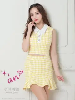 ★超美品★Sugar／anイエロー チェック柄 フリルドレス1500円値下げ！