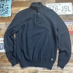 Marc O’Polo ハーフボタン ニット セーター ネイビー M ウール混