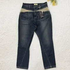 新品・未使用✨ミリミリ　定番人気シームポケットサルエルデニムパンツ　美脚　綿のサムネイル