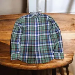 チェック柄 ボタンダウン長袖シャツ