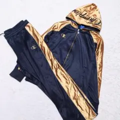 【希少】チャンピオン パーカーセットアップ ブラック×ゴールド 魔裟斗