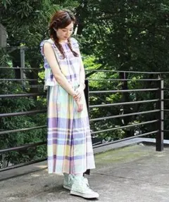 【新品】フランシュリッペ　チェックコンビネゾン