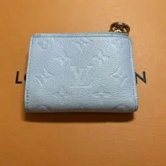美品★ルイ ヴィトン★ポルトフォイユ・リサ★折り財布★水色ブルーオランプ
