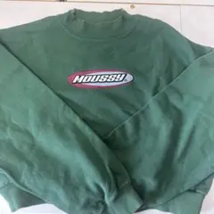 MOUSSY グリーン ハイネック トレーナー