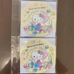 【2枚セット】淡路島ハローキティースマイル　限定　非売品　ステッカー　コースター