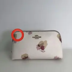 COACH 花柄レザーポーチ 中型