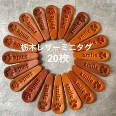 栃木レザーミニタグ20枚♪smile肉球　ミックス6