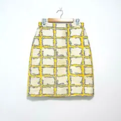 J.Crew タイトスカート チェック柄 ツイード　イエロー　オフィスのサムネイル