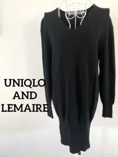 【UNIQLO and LEMAIRE】カシミヤ混 VネックニットワンピースM黒