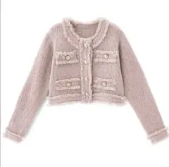 フリンジショート丈ニットカーディガン [dr482] ピンク