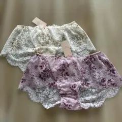 AMOSTYLE ショーツ 2枚セット 花柄レース