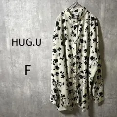 【HUG.Uハグユー】ロングシャツ ブラウス バンドカラー オーバーサイズ