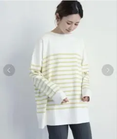 新品 アメリカンホリック パネルボーダーニットチュニック　イエロー