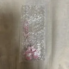 ピンク リボン付きキャラクター ストラップ