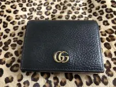 美品 GUCCI グッチ GG マーモント レザー財布 ブラック