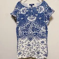 CHAPS 【L】フラワープリント 半袖Tシャツ P/LG/G