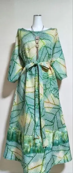 1335着物リメイクチュニック&ロングワンピース