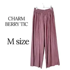 CHARM BERRY TIC プリーツワイドパンツ M ピンクのサムネイル