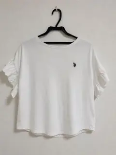 U.S.POLO ASSN. Tシャツ　白　Mフリル袖　半袖　コットン　綿のサムネイル