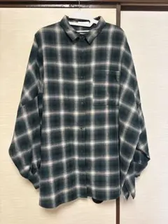 Helmグリーンチェックボリュームシャツ