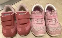 Asics & Hot Biscuits キッズスニーカー 2足セット ピンクのサムネイル