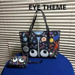 新品！EYE THEME （アイテーマ）愉快なポップ調トートバッグポーチ付き