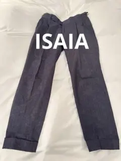 ISAIA イザイア　コットンリネン　ネイビー　スラックス　48