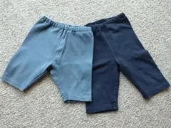 無印良品 サイズ80ショートパンツ2枚　半ズボン/紺ハーフレギンス/MUJI