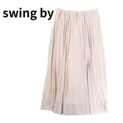 週末セール開催中！【美品】swing by プリーツスカート ピンク LL ゴム