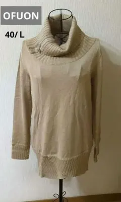 オフオン⭐️ウール混・オフタートルジップデザインニット【40/Ｌサイズ】のサムネイル