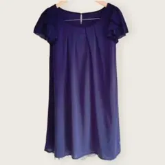 値下げ！【新品未使用】ROPE 半袖ワンピース 紺 ラメ レース パーティー